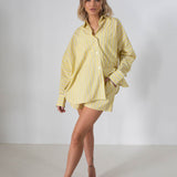 Women's Isla Stripe Cotton Set - Yellow/White Stripe