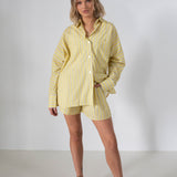 Women's Isla Stripe Cotton Set - Yellow/White Stripe