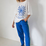 Women's Bloom Relaxed Tee - White/Blue