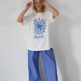 Women's Bloom Relaxed Tee - White/Blue