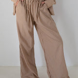 Women's Celia Cotton Stripe Pants - Caramel/White Stripe