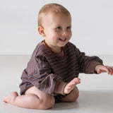 Hennie Cotton Stripe Bodysuit - Mocha Stripe