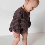 Hennie Cotton Stripe Bodysuit - Mocha Stripe