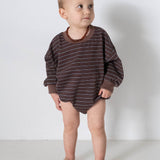 Hennie Cotton Stripe Bodysuit - Mocha Stripe