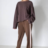 Women's Benny Cotton Racer Pants - Chocolate/Pink