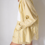 Women's Isla Stripe Cotton Set - Yellow/White Stripe