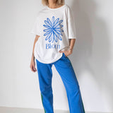 Women's Bloom Relaxed Tee - White/Blue