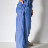 Women's Celia Cotton Stripe Pants - Deep Blue Stripe