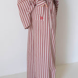 Women's Celia Cotton Stripe Pants - Pale Blush/Deep Red Stripe