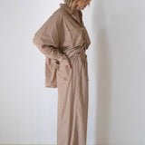 Women's Celia Cotton Stripe Pants - Caramel/White Stripe