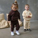 Quinn Hoodie Tracksuit - Cream/Cocoa