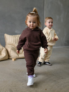 Quinn Hoodie Tracksuit - Cocoa/Cream