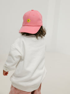 Floral Embroidery Cap - Pink