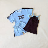 Stevie Terry Towelling Dress - Dark Chocolate/Powder Blue