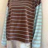 Women's Kennedy Stripe Long Sleeve Tee - Cocoa/Blue Stripe