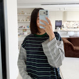 Women's Kennedy Stripe Long Sleeve Tee - Navy/Grey Stripe