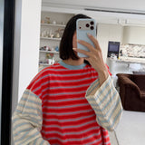 Women's Kennedy Stripe Long Sleeve Tee - Poppy/Cream Stripe