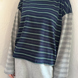Women's Kennedy Stripe Long Sleeve Tee - Navy/Grey Stripe