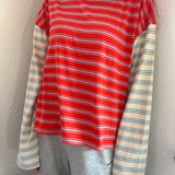 Women's Kennedy Stripe Long Sleeve Tee - Poppy/Cream Stripe