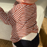 Penn Stripe Cotton Long Sleeve Tee - Terracotta Stripe