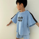 Wes Terry Towelling Set - Powder Blue/Dark Chocolate