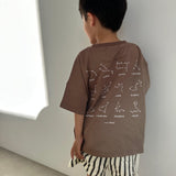 Stars Relaxed Tee - Mocha/White