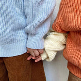 Martin Colour Block Knit Jumper - Amber/Beige