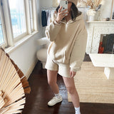 Adult Rumi Logo Hoodie Jumper - Beige