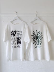Adult Bloom Relaxed Tee - White/Forest