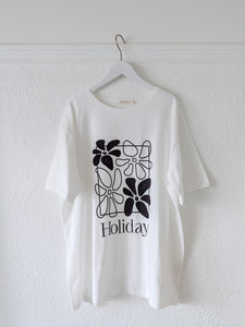 Adult Holiday Relaxed Tee - White/Black