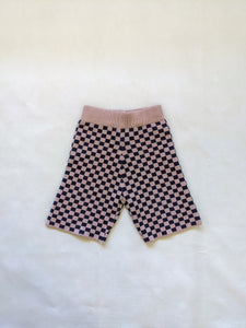 Adult Spencer Checkerboard Knit Shorts - Navy