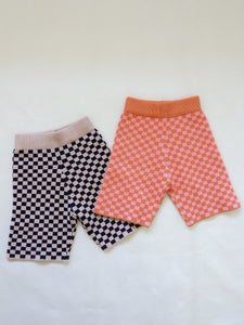 Adult Spencer Checkerboard Knit Shorts - Navy