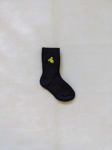 Animal Ribbed Socks - Black