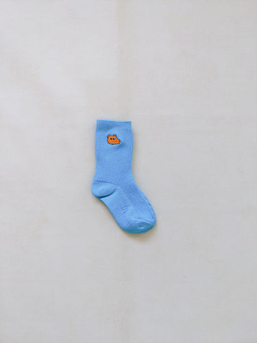 Animal Ribbed Socks - Blue