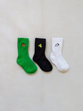 Load image into Gallery viewer, Animal Ribbed Socks (Pack of 3) - Black/White/Green