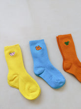 Load image into Gallery viewer, Animal Ribbed Socks (Pack of 3) - Lemon/Blue/Orange