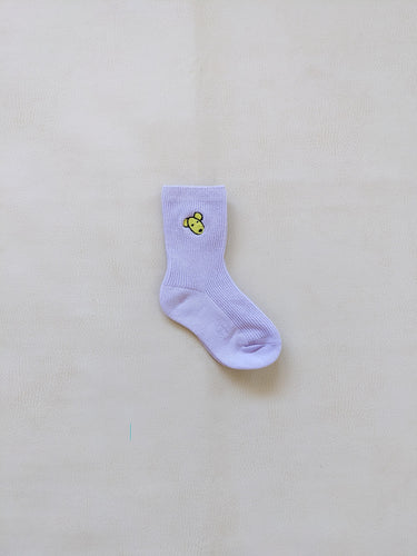Animal Ribbed Socks - Lilac