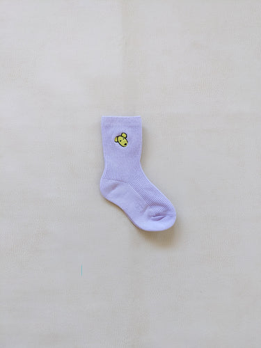 Animal Ribbed Socks - Lilac