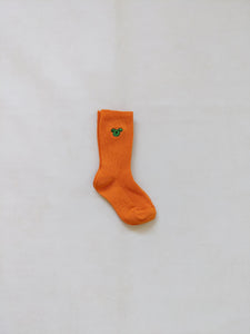 Animal Ribbed Socks - Orange