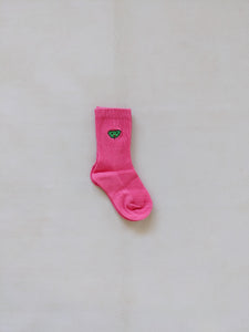 Animal Ribbed Socks (Pack of 3) - Lilac/Lime/Pink