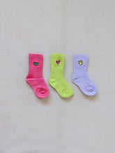 Load image into Gallery viewer, Animal Ribbed Socks (Pack of 3) - Lilac/Lime/Pink