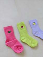 Load image into Gallery viewer, Animal Ribbed Socks (Pack of 3) - Lilac/Lime/Pink