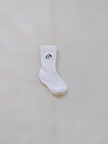Animal Ribbed Socks - White
