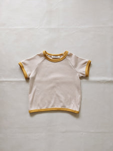 Austin Contrast Waffle Cotton Set - Golden/Beige