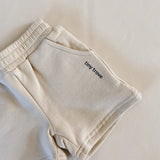 Rumi Logo Hoodie Shorts - Beige