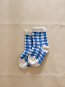 Checkered Socks - Cobalt
