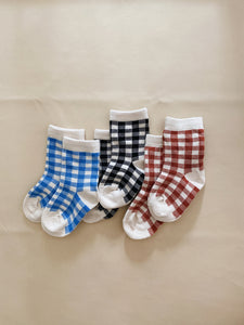 Checkered Socks - Cobalt