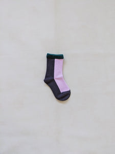 Colour Block Socks (Pack of 3) - Pink/Purple/Red
