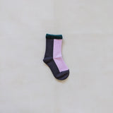 Colour Block Socks - Pink/Charcoal