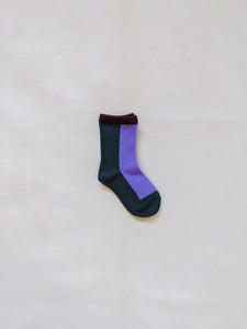 Colour Block Socks (Pack of 3) - Pink/Purple/Red